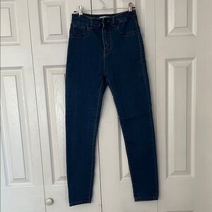 Pull&Bear Blue High-Rise Skinny Jeans